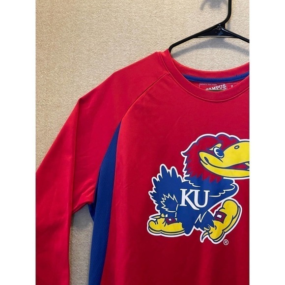 KU Jayhawks Shirt Men's Large Long Sleeve - Picture 2 of 12